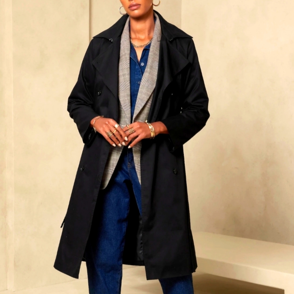Banana Republic Giovana Twill Trench, NWT, Medium